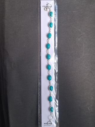 Pulsera de Turquesa en Plata de Ley
