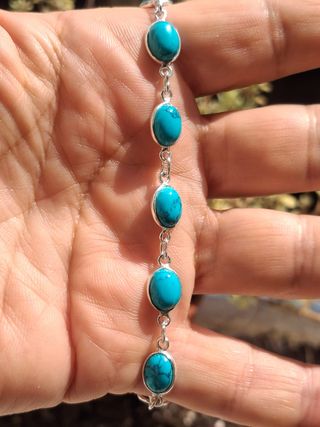 Pulsera de Turquesa en Plata de Ley