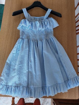 Vestito bimba cotone a micro quadretti