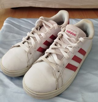 Zapatillas Adidas niña rosa-blanco