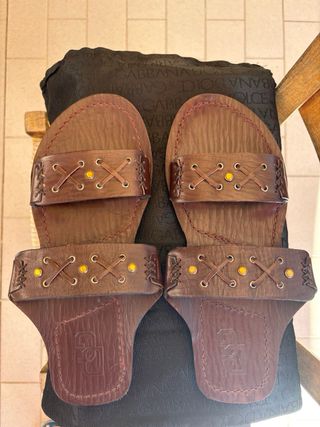 Sandalo Dolce&Gabbana in vero cuoio con scatola