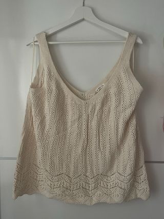 Top crochet beige Encuentro XL