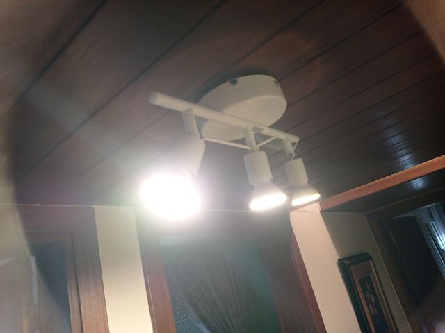 Lámpara techo 3 luces blanca