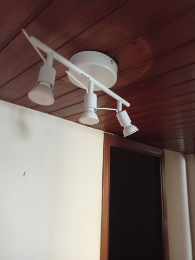 Lámpara techo 3 luces blanca