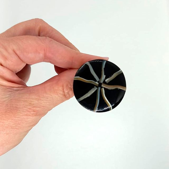 Anillo madera marrón-negro