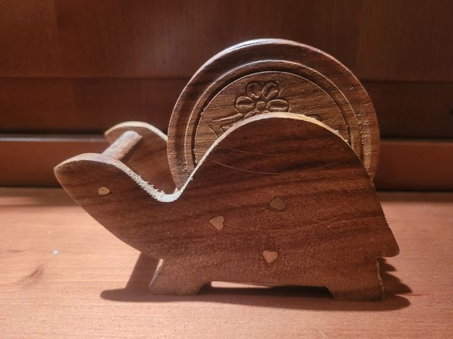 Portavasos tortuga madera