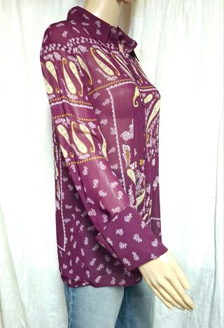 Camicia Sisley viola a fiori