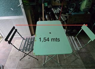 Mesa plegable metal blanca exterior