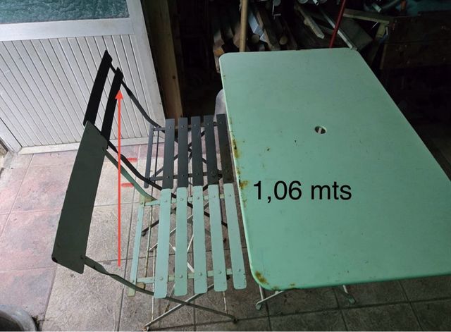 Mesa plegable metal blanca exterior