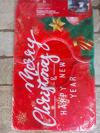 Set 3 tappeti bagno Natale