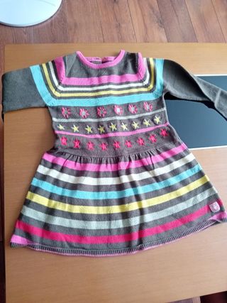 Abito da bambina a righe multicolore