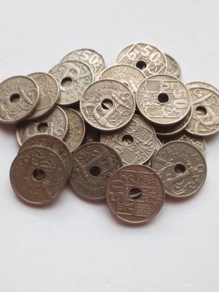 LOTE 30 MONEDAS 50 CTS. 1949 ESPAÑA