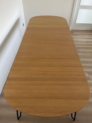 Mesa extensible ovalada Kavehome madera roble 170