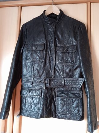 Cazadora Cortefiel piel marrón oscuro ,T M.VINTAGE