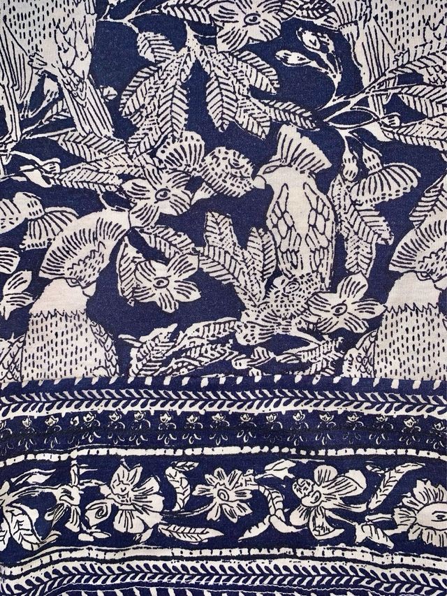 Pantalón fluido estampado aves