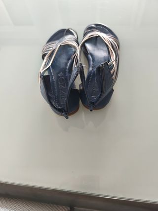 Sandalias mujer talla 39 - Azul y Dorado