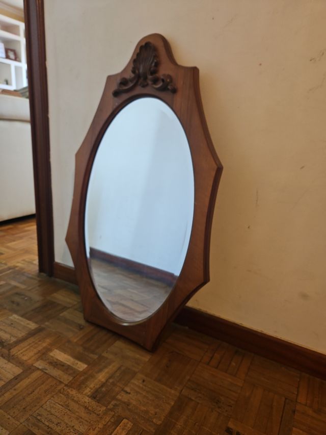 Espejo antiguo madera tallada