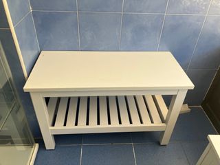 Banco madera blanco - Baño