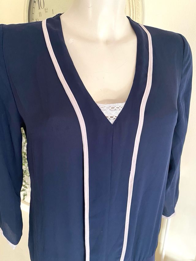 Vestido azul y rosa, talla M