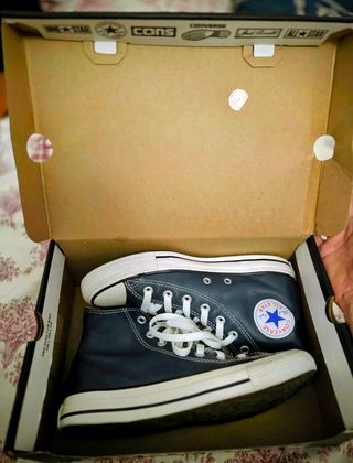 Botas Converse de piel AZUL  T- 39