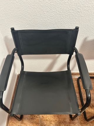 4 sillas retro metal piel sintética negras