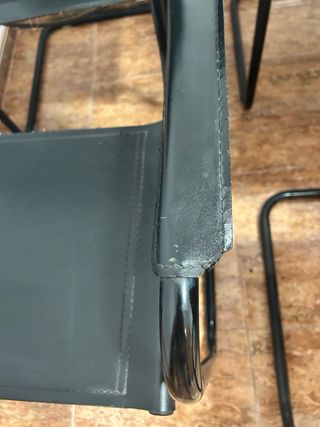 4 sillas retro metal piel sintética negras