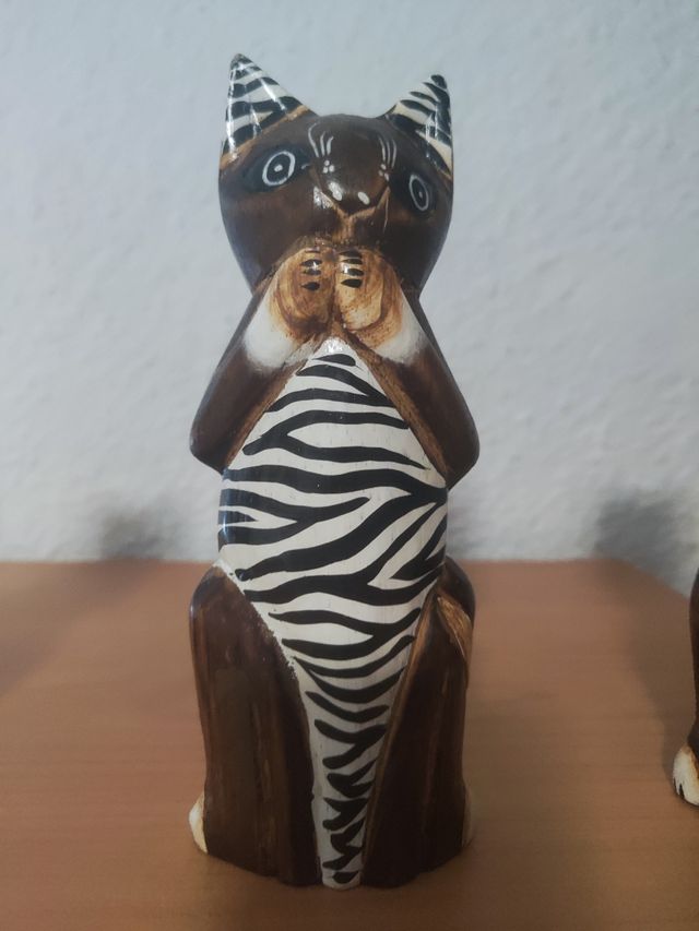 3 Gatitos madera: Decoración