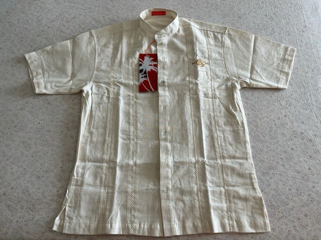 Camicia Guayabera in lino beige