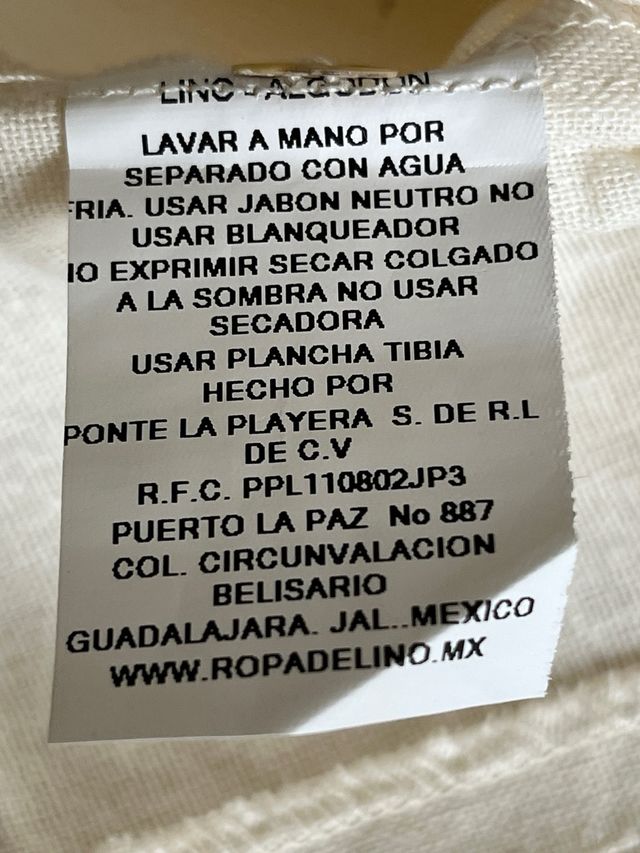 Camicia Guayabera in lino beige