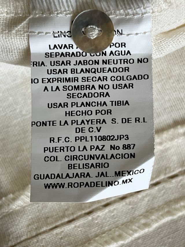 Camicia Guayabera in lino beige