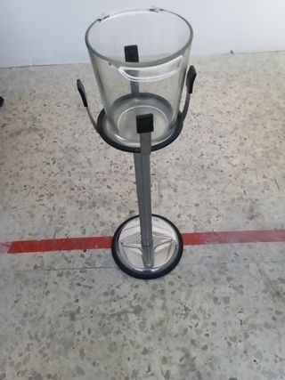 Cubitera elegante metal y vidrio