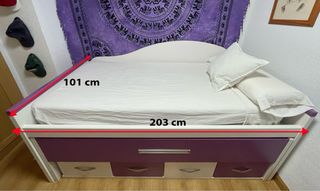 Muebles habitación juvenil escritorio cómoda cama