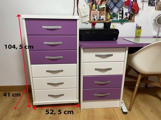 Muebles habitación juvenil escritorio cómoda cama