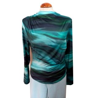 Top verde estampado