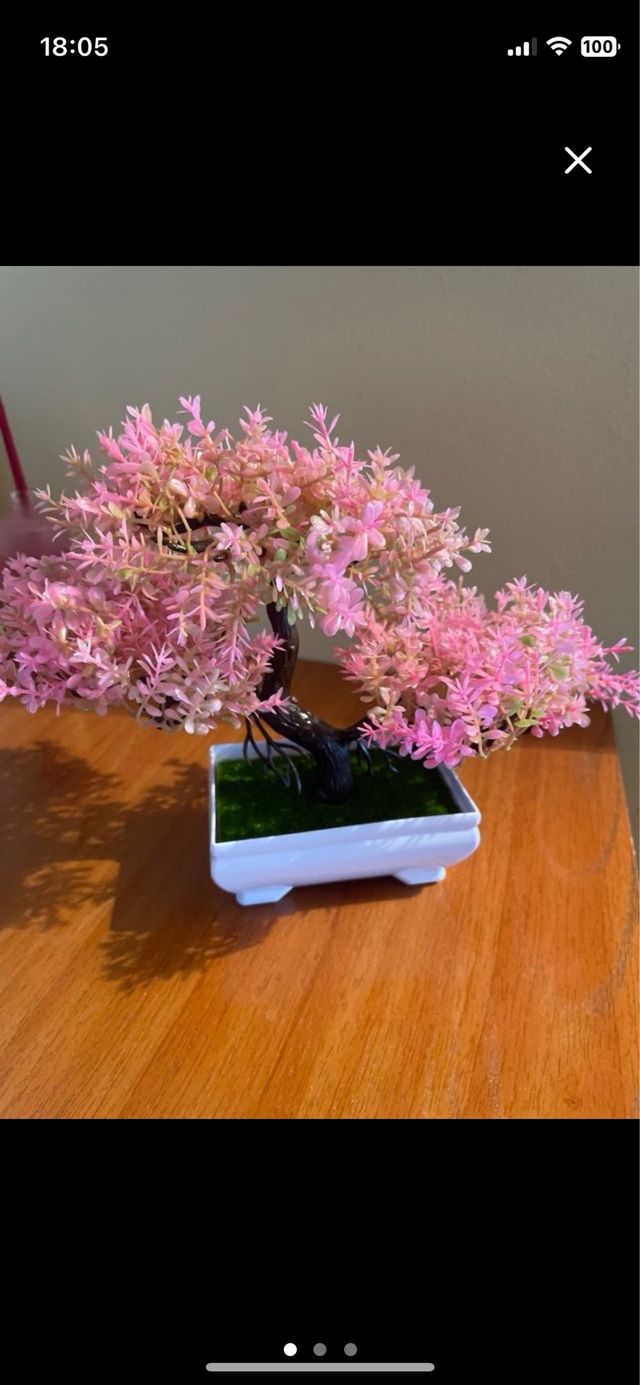 Bonsái artificial rosa