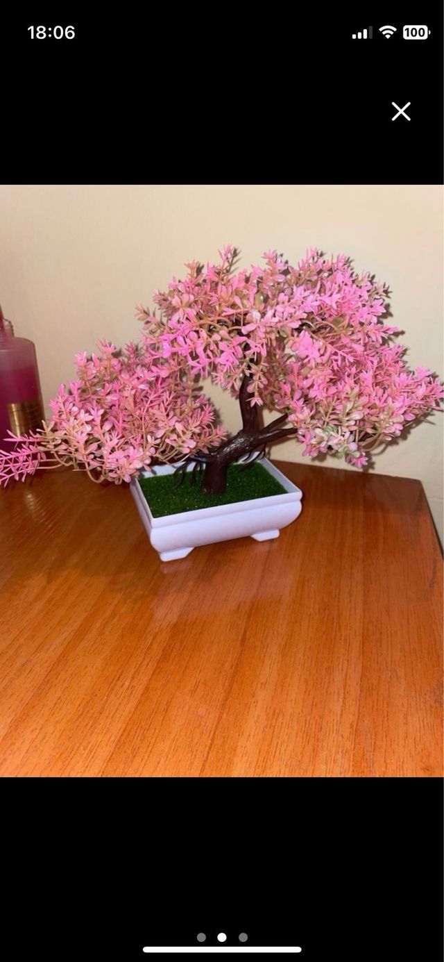 Bonsái artificial rosa