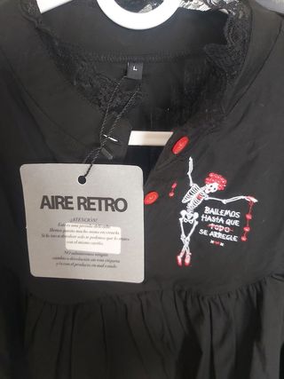 Vestido negro Aire retro L - Bailemos
