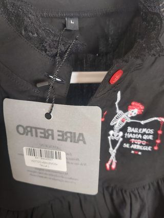 Vestido negro Aire retro L - Bailemos