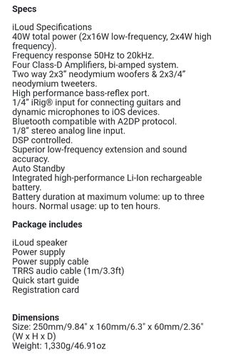 Altavoz iLoud: Sonido de estudio