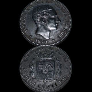 10 céntimos 1878 Alfonso XII ¡¡¡Sin Circular!!!