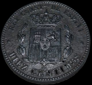 10 céntimos 1878 Alfonso XII ¡¡¡Sin Circular!!!