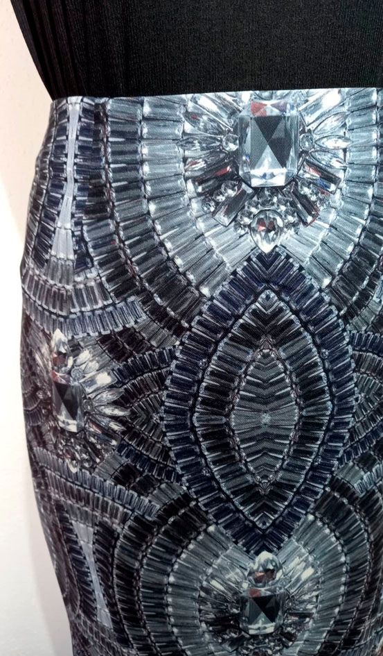 Falda de cóctel estampada en azules