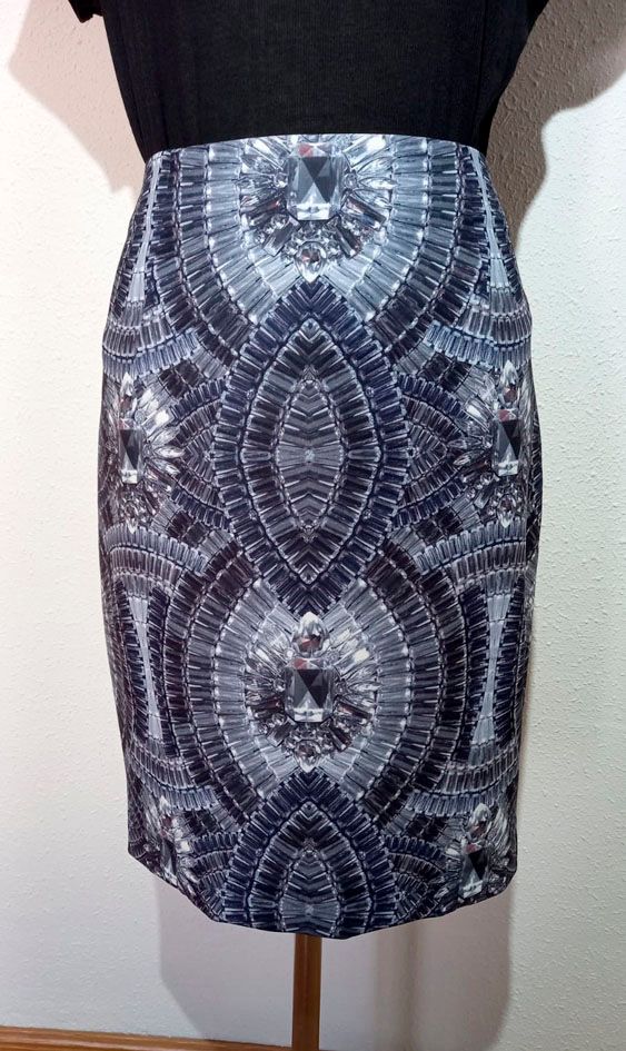 Falda de cóctel estampada en azules