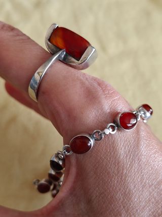 Pulsera y anillo Agatha marrón 
