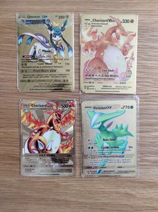 4 cartas Pokémon doradas 