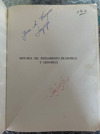 Historia del Pensamiento Filosófico y científico