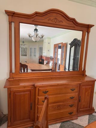 Aparador madera maciza con espejo