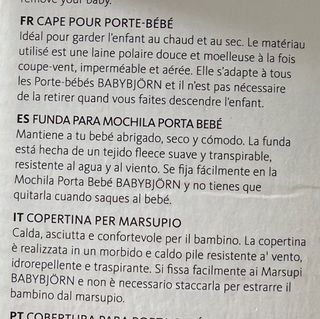 Funda portabebés BabyBjorn