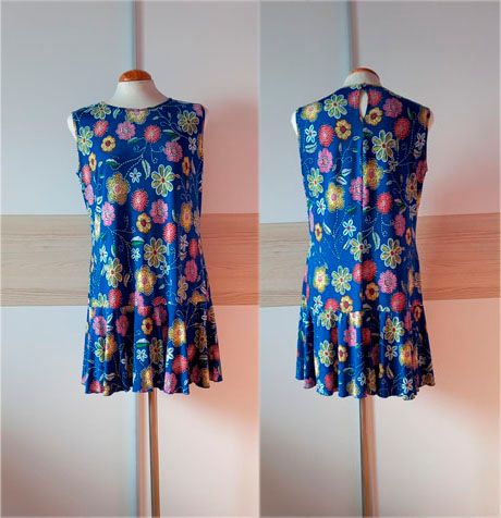 Vestido corto floral azul