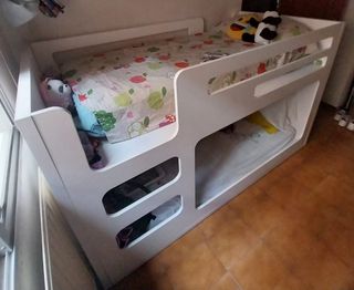 Litera madera blanca - niños